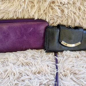 HOBO Nancy Black Wallet And Purple Zip Around Wallet